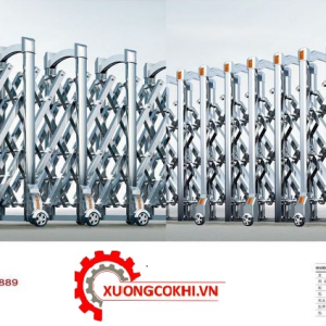 cổng xếp inox tự động 889