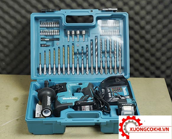 Máy Khoan Bê Tông Dùng Pin Makita HR140DSAE1 4 Makita HR140DSAE1 trang bị đầy đủ phụ kiện