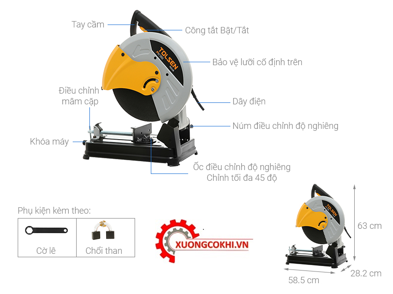 Máy cắt sắt Tolsen 79538 2500W 5 Máy cắt sắt Tolsen 79538 2500W
