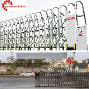 Cổng xếp inox chạy điện 368
