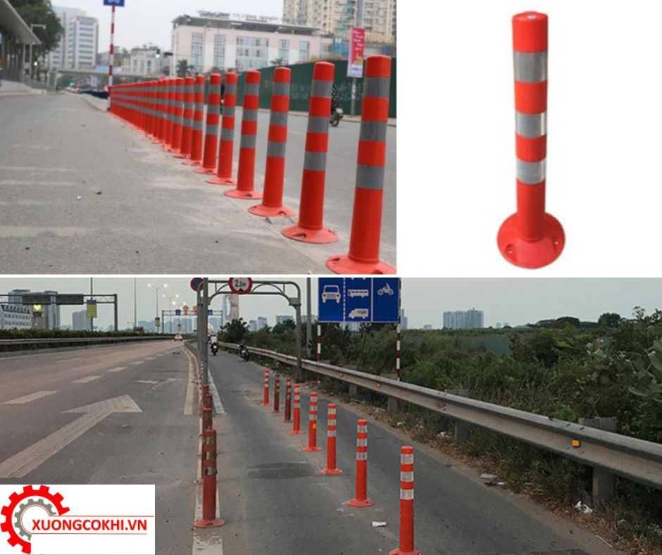 Cọc tiêu phân làn giao thông tại Hà Nội 4 Cột phân làn giao thông