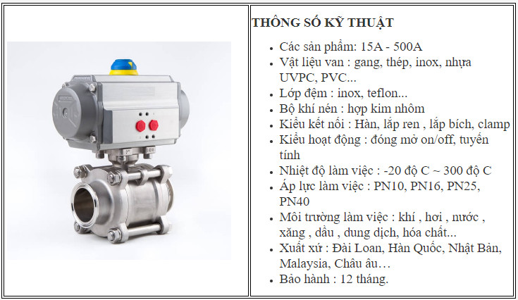 Van khí nén Pneumatic valve 5 van bi