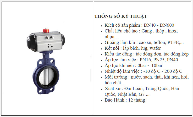 Van khí nén Pneumatic valve 4 van buom